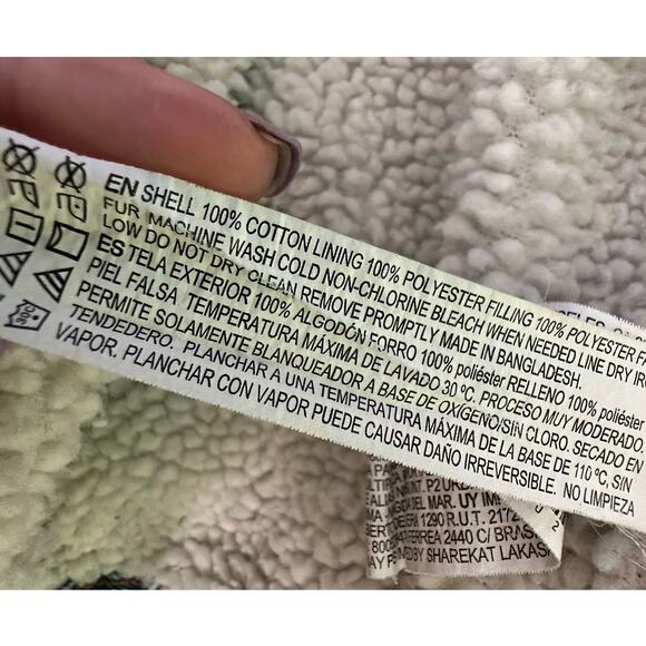 Forever 21 men Jean Sherpa lining buttoned jean jacket size S - Picture 4 of 11